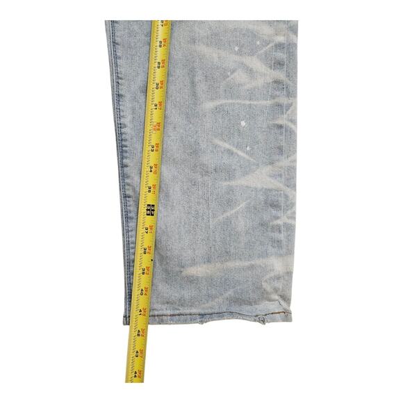 AKOO Brand Jeans Light Wash Distressed Straight Leg Denim Mens Sz 42 Streetwear - Picture 6 of 13